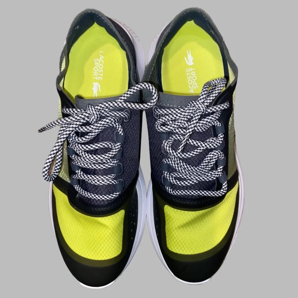 Lacoste sport Mens sneakers lt fit 220, yellow & dark gray, lightweight size 7.5